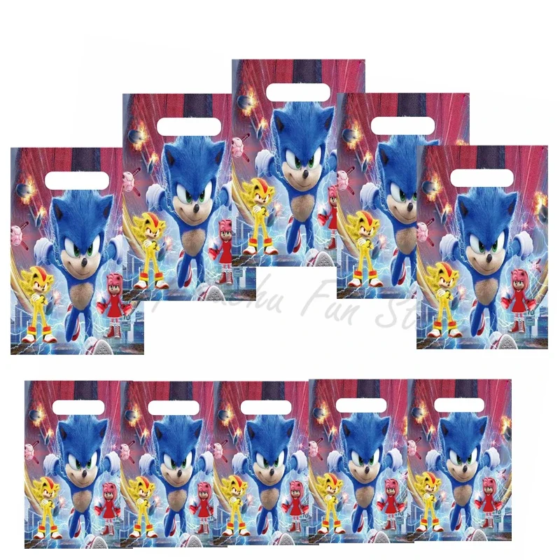 Vendita calda Sonic Sacchetti regalo per feste di compleanno Sacchetti di caramelle Animazione Forniture di compleanno Decorazioni Il riccio Decorazione per feste Giocattolo