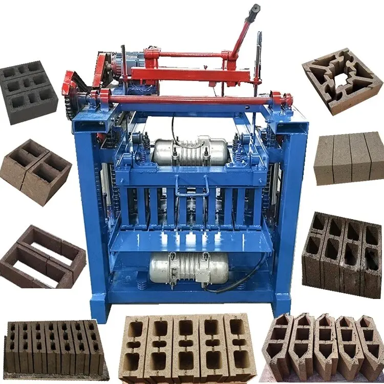 Automatic Manual Fly Ash Mud Road Paving Laying Press Maker Cement Concrete Hollow Brick Block Making Machine Price