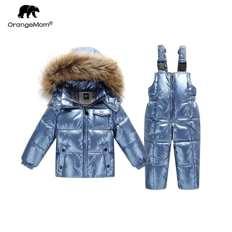 

-30℃ Orangemom Russia Winter Jacket For Girls Boys Coats & Outerwear Warm Duck Down Kids Boy Clothes Shiny Parka Ski Snowsuit