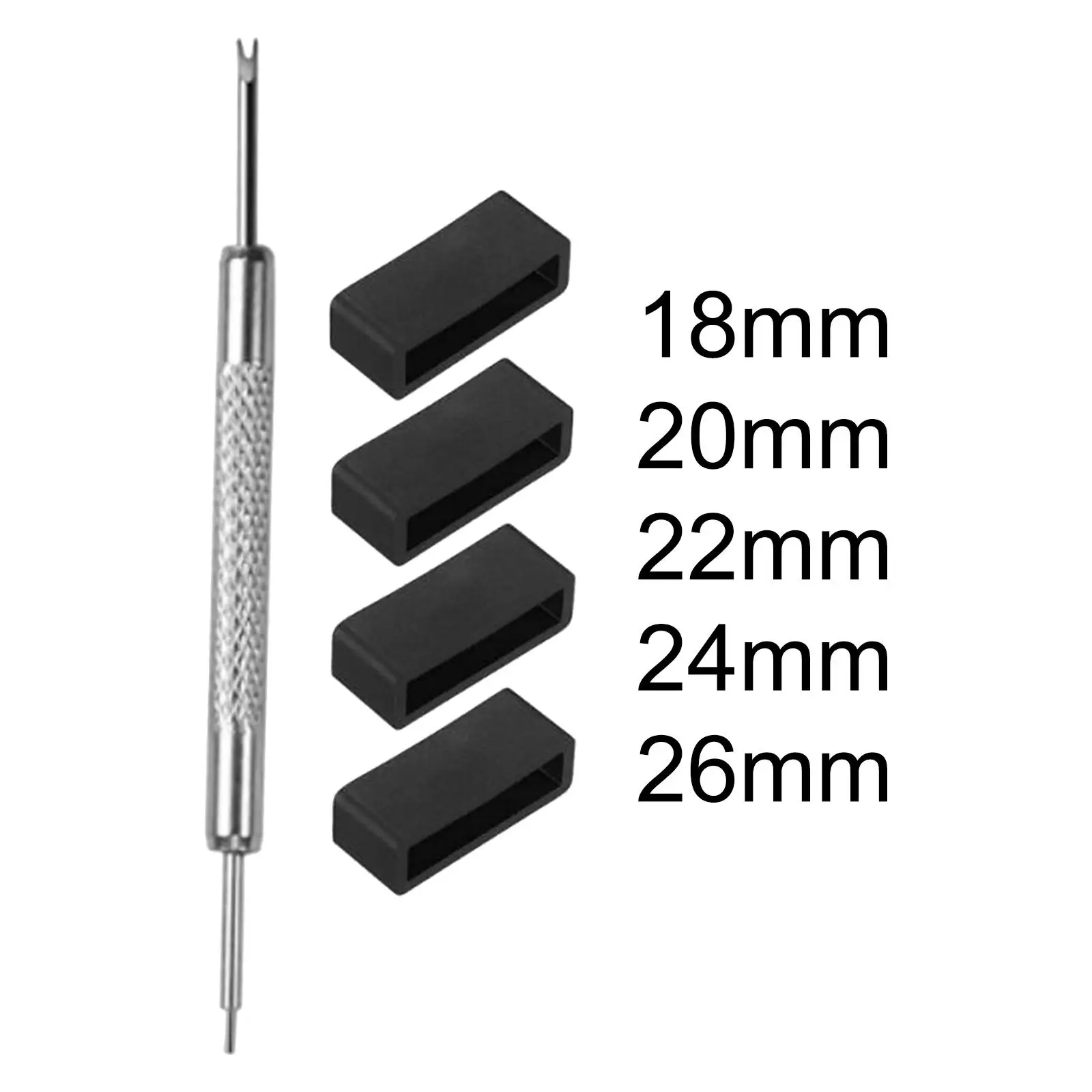 Rubber Watch Band Strap Loops, with Removable Tools Fastener Retainer Watch Band Loop Holder Keeper for Belt Wristband Accessory
