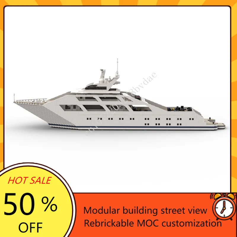 

6297PCS MOC Luxury Super Yacht in Mini Size Custom Puzzles Warship Model Technical Set Education DIY Assembly Kid Toy Xmas Gift