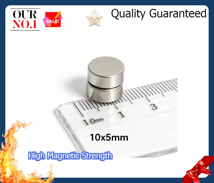 Powerful NdFeB Magnet 10x5mm Round Disc Super Strong Neodymium Magnet For Leather Bags Gift Box Packaging Closure