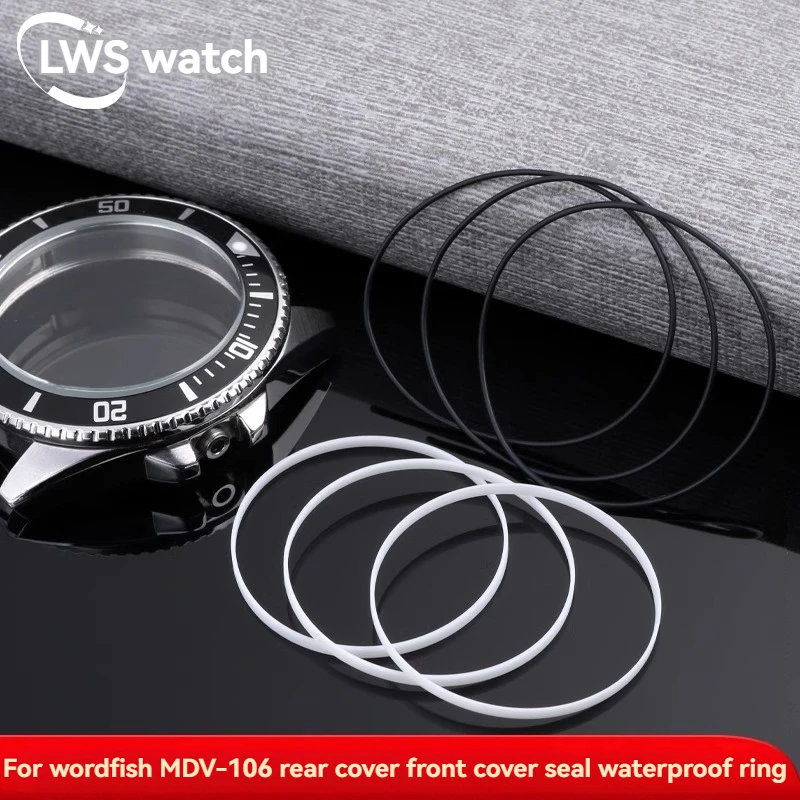 

For CASIO Swordfish Series MDV-106 MDV106 Front Cover Glass and Back Cover Sealing Ring Waterproof Ring Gasket Watch Accessories