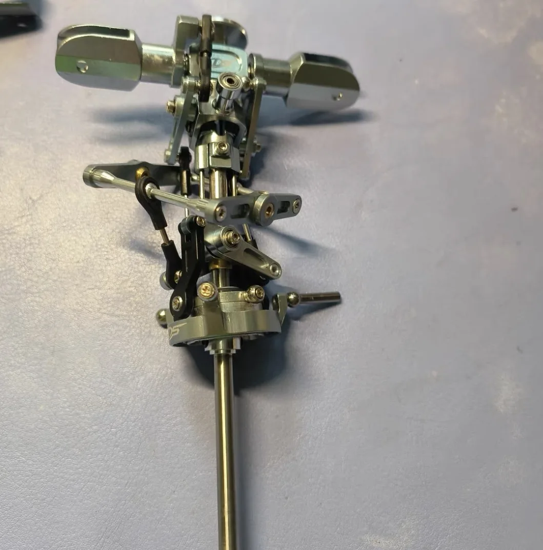 Used KDS Flybarless Rotor Head Assembly for 500 RC Helicopter 5mm Main Shaft, CNC Metal Swashplate & Linkages (Tested Working)