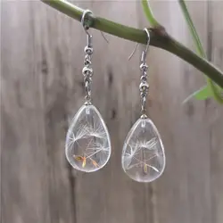 Unique Dandelion Earrings Women Handmaking Epoxy Resin Earring Wholesale Transparent Earring With Dandelion Girls Boho Jewelry