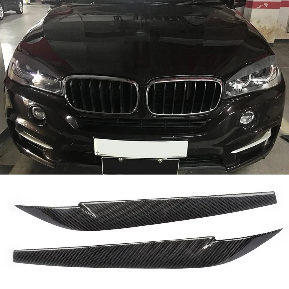 Для BMW X5 X6 F15 F16 2014-2018 крышка фар автомобиля брови веки декоративная крышка лампы отделка стиль из углеродного волокна