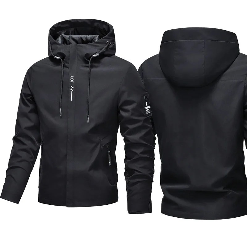 

Spring and Autumn Men's Casual Outdoor Windproof and Waterproof Casual Sports Jacket, Fashionable Printed and Zipper Jacket