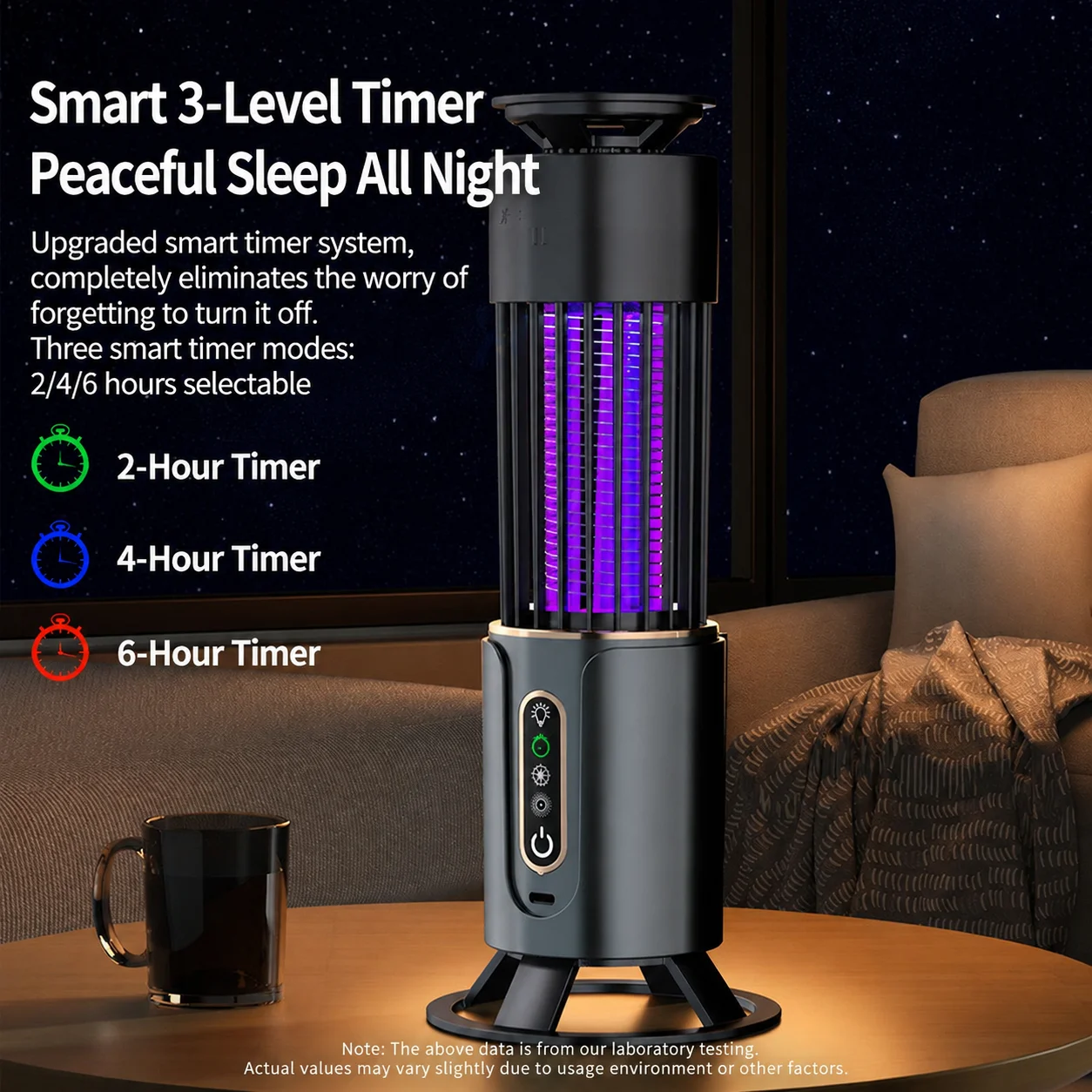 2000V Electric Mosquito Killer Lamp Rechargeable 365nm UV Light 3 Timing Modes Physical Mosquito Zapper For Home Indoor Outdoor