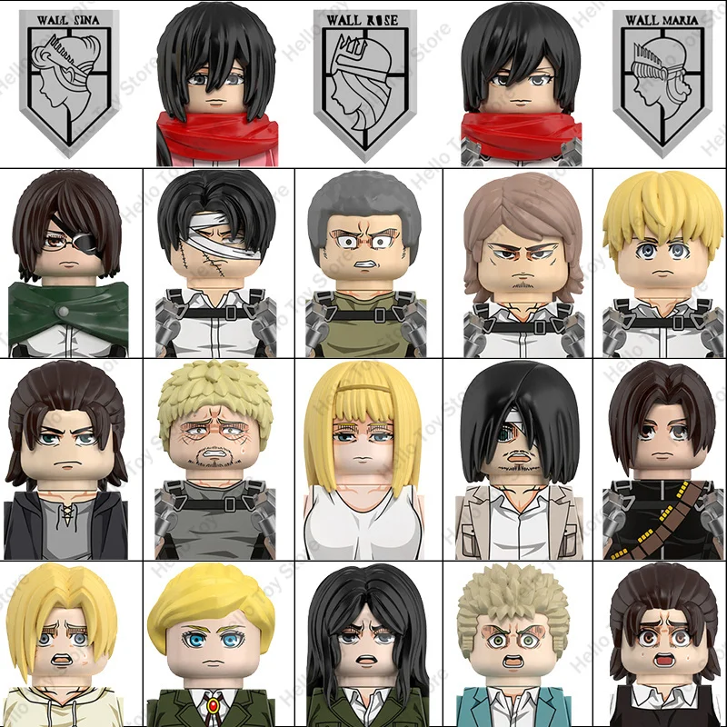

2025 Classic Hot Anime Attack on Titan Mini Action Figures Building Blocks Eren Jaeger Mikasa·Ackerman Dolls Bricks Toys For Kid