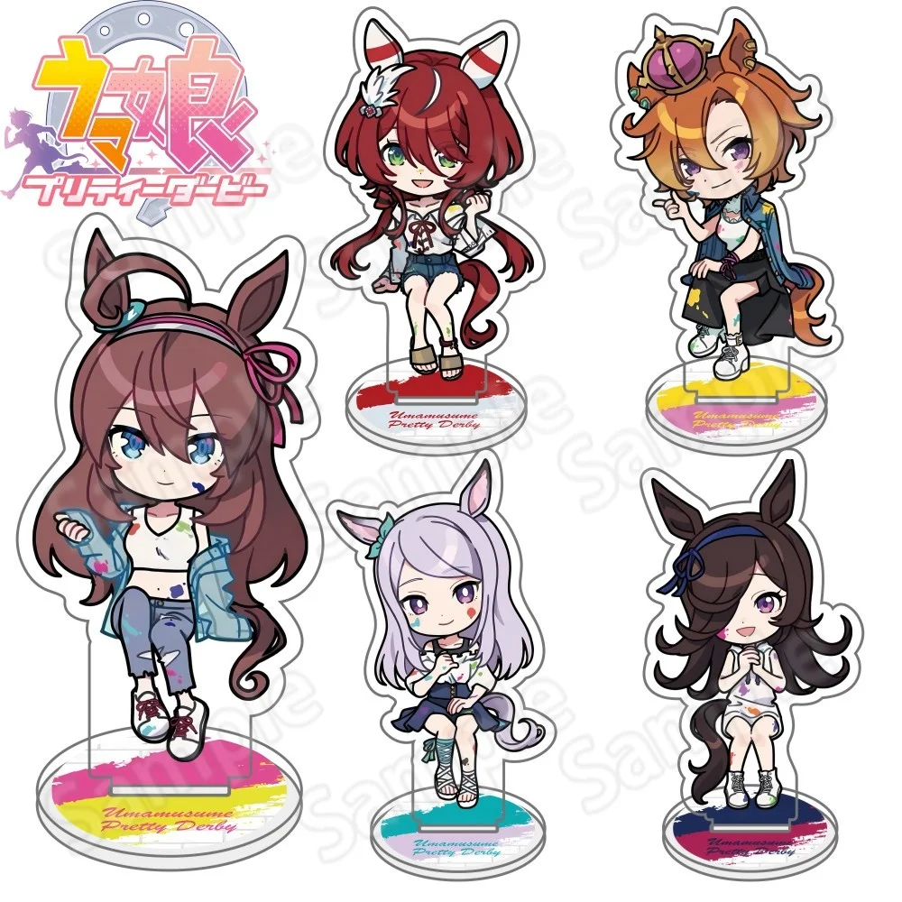 Nueva Figura de Anime Umamusume de 10CM, Versión Q, Linda Figura de Personaje en Acrílico, Modelo para Decoración de Mesa o Llavero