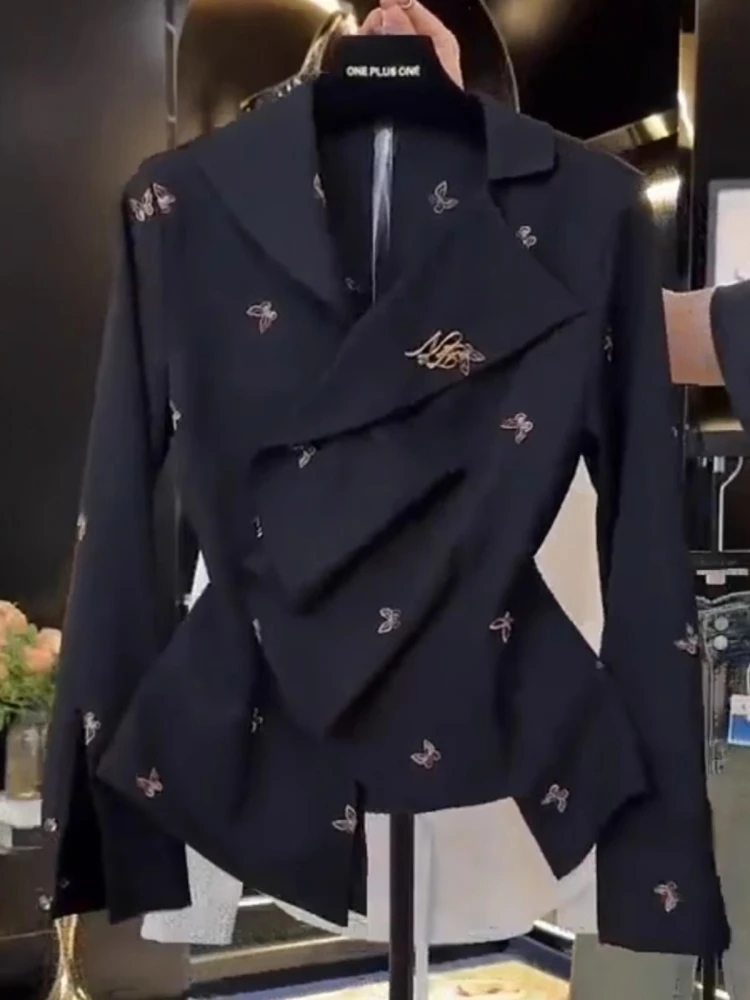 

Женский топ Irt Jaet больших размеров с вышивкой Ele, весна 2025 Faion, длинный све, топ с завышенной талией, корейский свободный крой