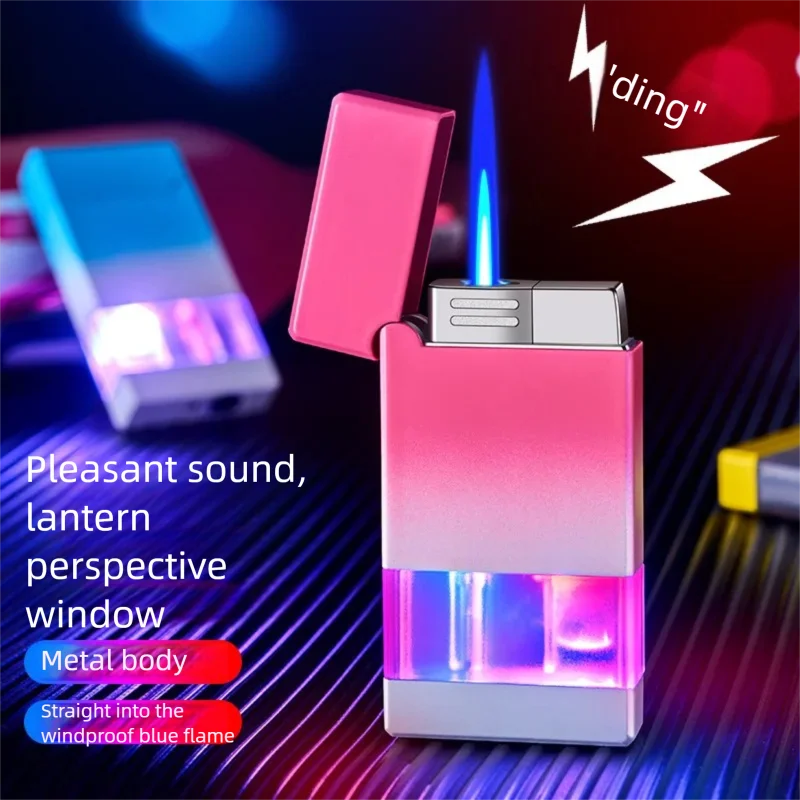 Discounted Gradient Color Perspective Window Metal Inflatable Classic Langsheng Color Light Lighter
