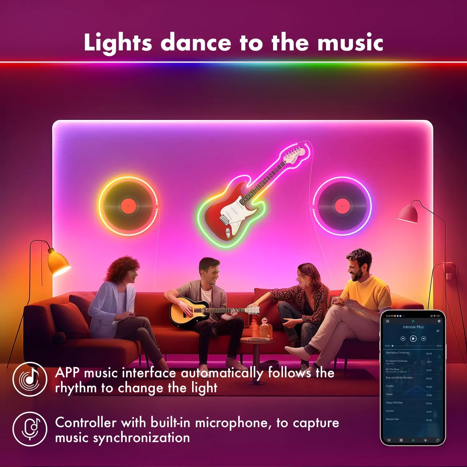 40M/30M RGB LED Neon Rope Lights, Music Sync Control with App/Remote, Flexible Lamp Color Change, Waterproof for Indoor Outdoor