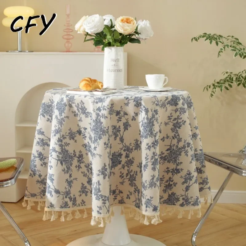 

American Style Floral Pattern Tablecloth Round Tablecloth Table Cloths Cover Home Wedding Decor Round Table Maps