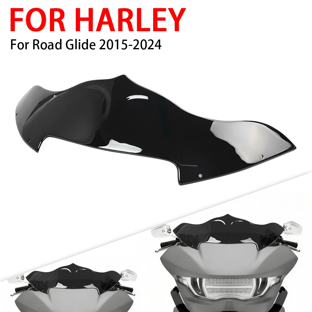 

Motorcycle Black Batwing Windshield Windscreen Fit For Harley Road Glide 2015 2016 2017 2018 2019 2020 2021 2022 Wind Deflector