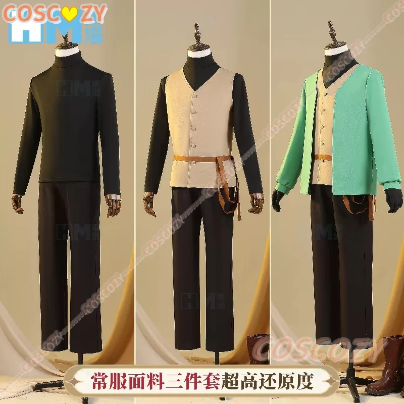 Natsuki Subaru Cosplay Costume Wig Anime Re:Life in A Different World From Zero Black Cape Green Shirt Pants Set Christmas Suit - view 3