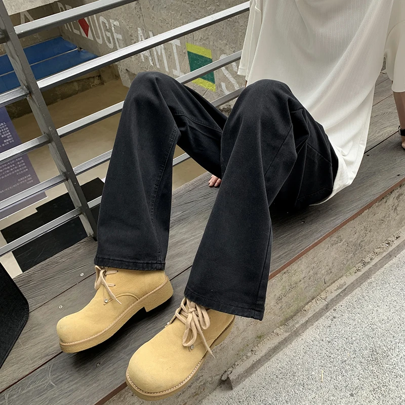 

Design Versatile for Both Men and Women Baggy Jeans Denim Men Clothing Wide Leg Jeans Black