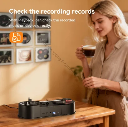 New Vinyl Record Recorder Gramophone Direct-to-U Flash Drive MP3 Dual Speed 33 45 Rpm Ezcap613p