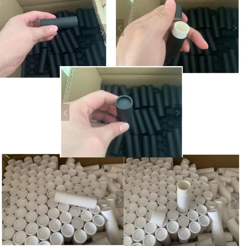 50PCS  Kraft Paper Push Up Tubes Biodegradable Cardboard Cosmetic Cylindrical Packaging Lip Balm Deodorant Container