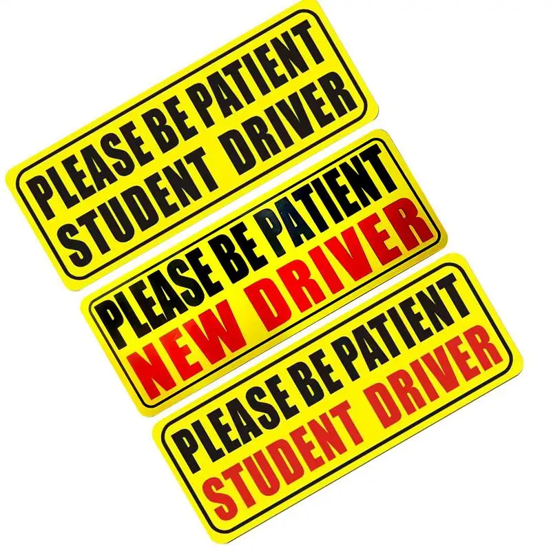 

Наклейка для студенческого водителя, магнит для автомобиля, наклейка для начинающего водителя, светоотражающая наклейка для водителя, пожалуйста, будьте терпечать, студенческий водителя