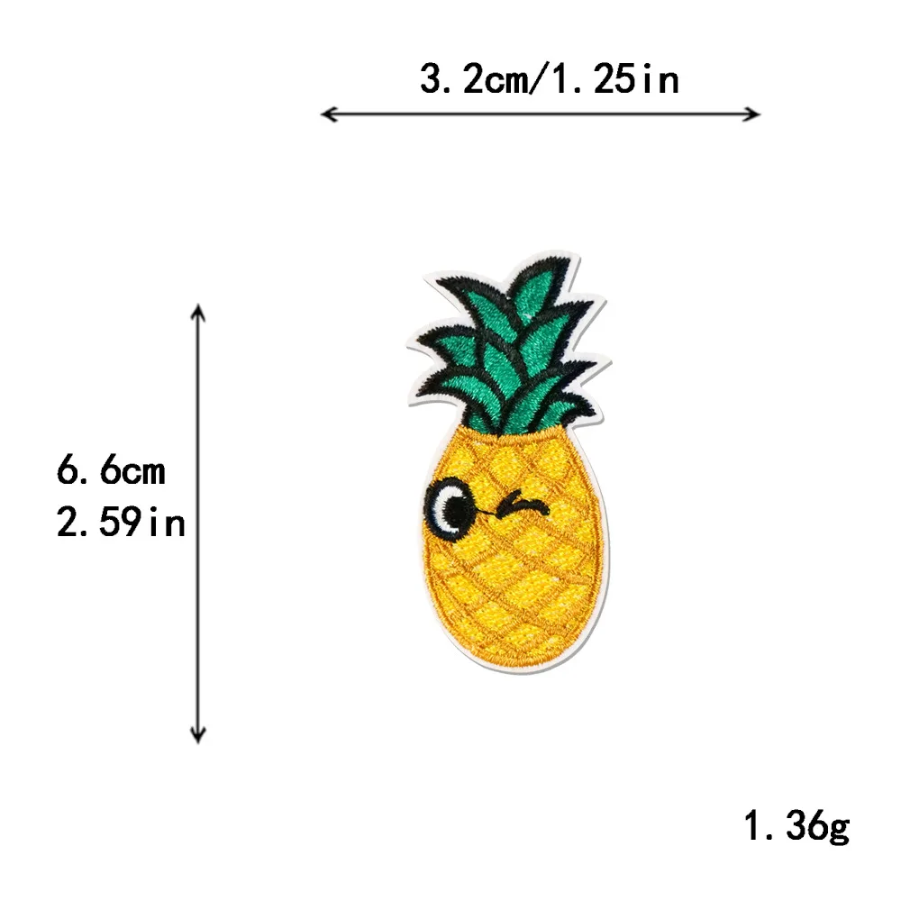 1-częściowe kreskówki śliczne naszywki ananasowe DIY żelazko na plakietce do szycia owoców aplikacje hurtownia odzieży Logo