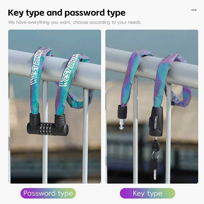 

WEST BIKING велосипедная цепь замок MTB дорожный противоугонный велосипедный предохранительный замок с 2 ключами уличный скутер аксессуары для велоспорта