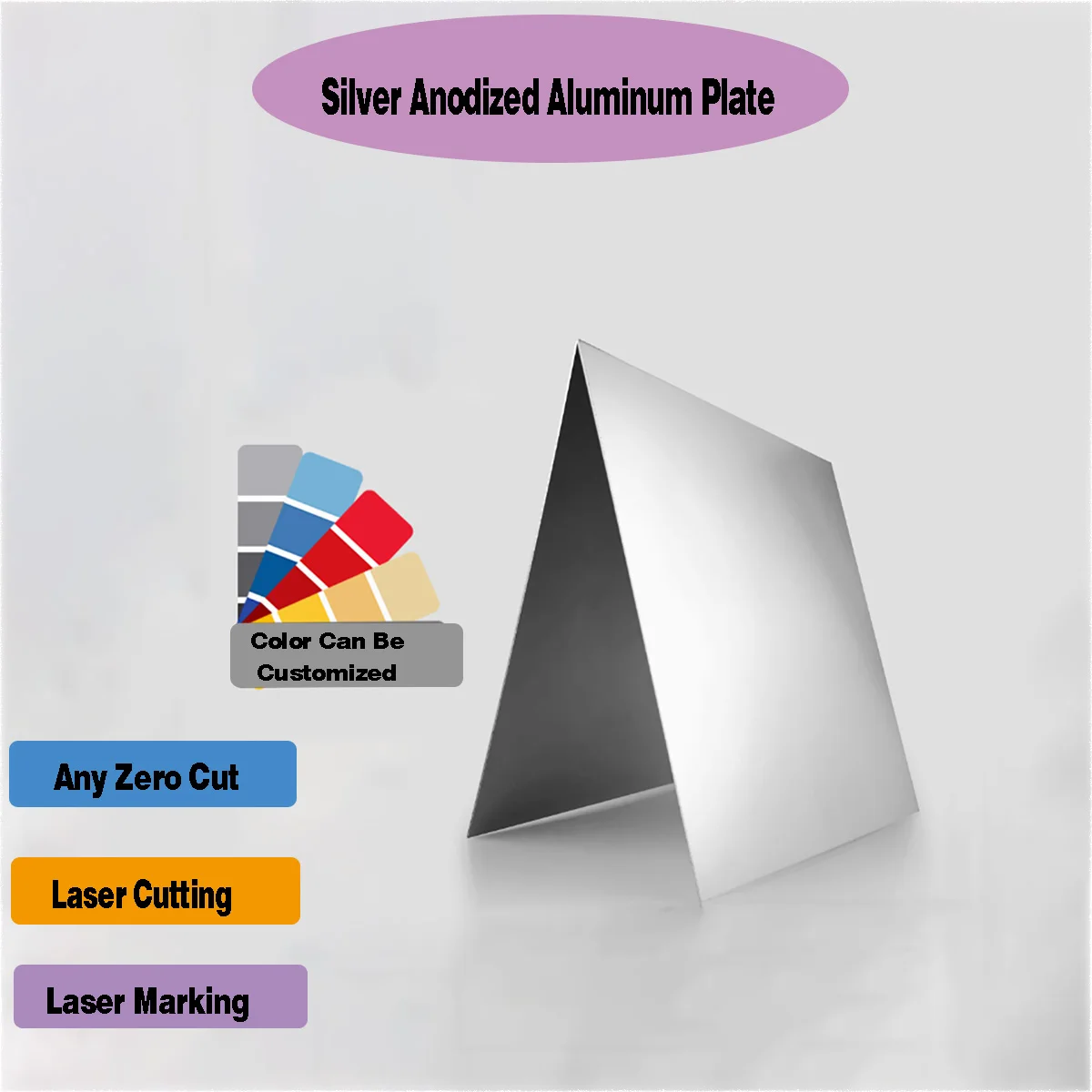 

Silver Brushed Anodized Aluminum Plate/Custom Processed Aluminum Alloy Plate ,THK 0.5mm 0.8mm 1mm 2mm