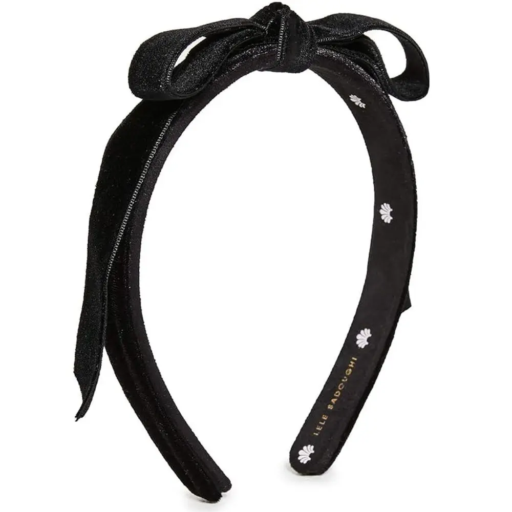 

Women's Slim Headband with Ribbon Detail in Jet Black by Lele Sadoughi, One Size