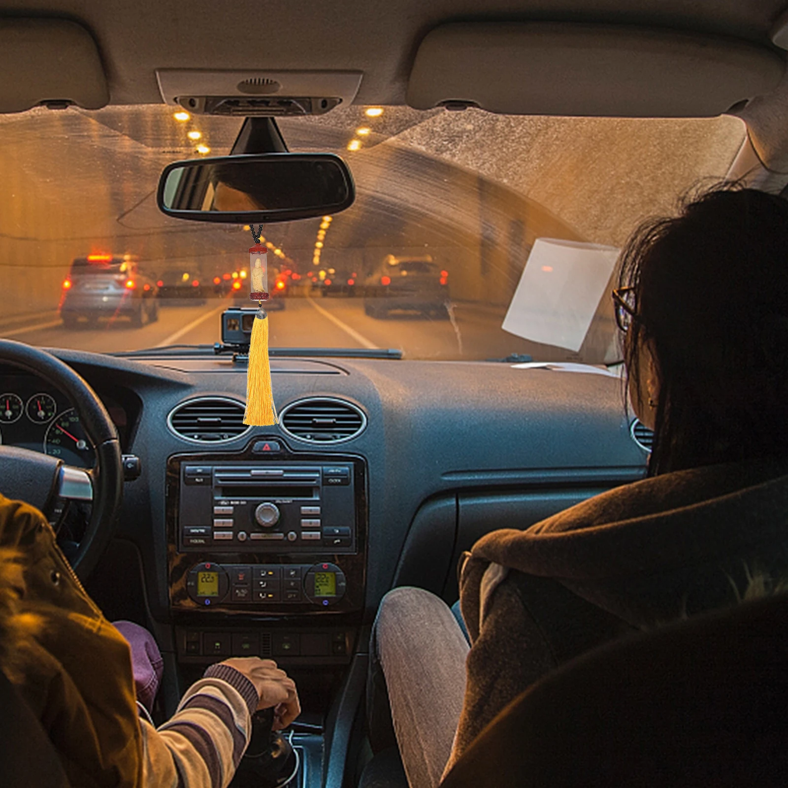 

Car Guanyin Pendant Premium Wooden Decor Delicate Avalokitesvara Hanging Ornament Fashionable Vehicle Accessory