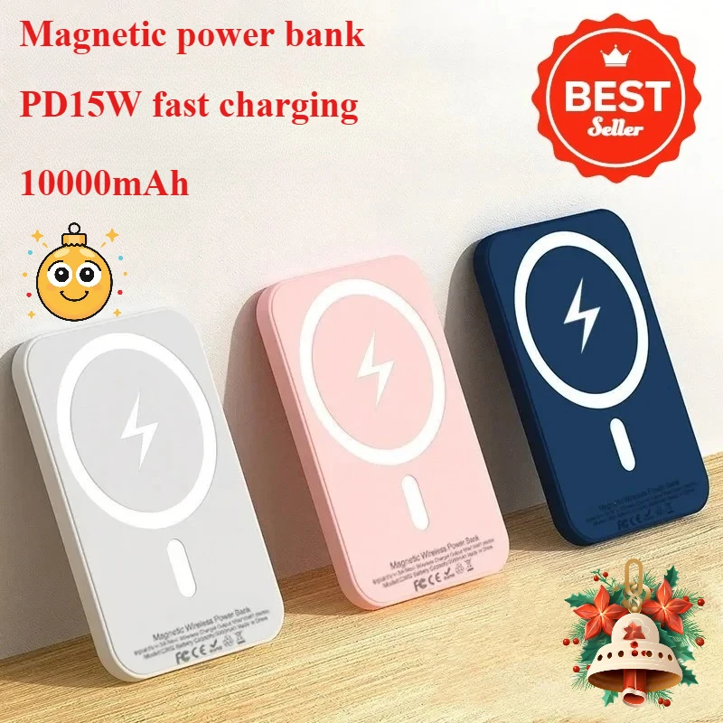 Nuovo caricabatterie wireless portatile magnetico Power Bank da 10000 mAh 15 W per batteria esterna Apple per batteria di backup iPhone Magsafe