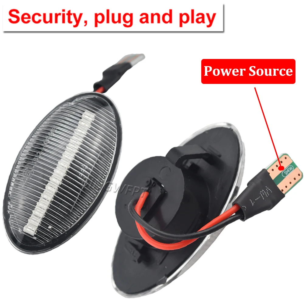 Dynamic Flashing LED Side Repeater Light Side Marker Turn Signal Lamp For Mini Cooper R50 2002-2006 R52 2004-2008 R53 2002-2006