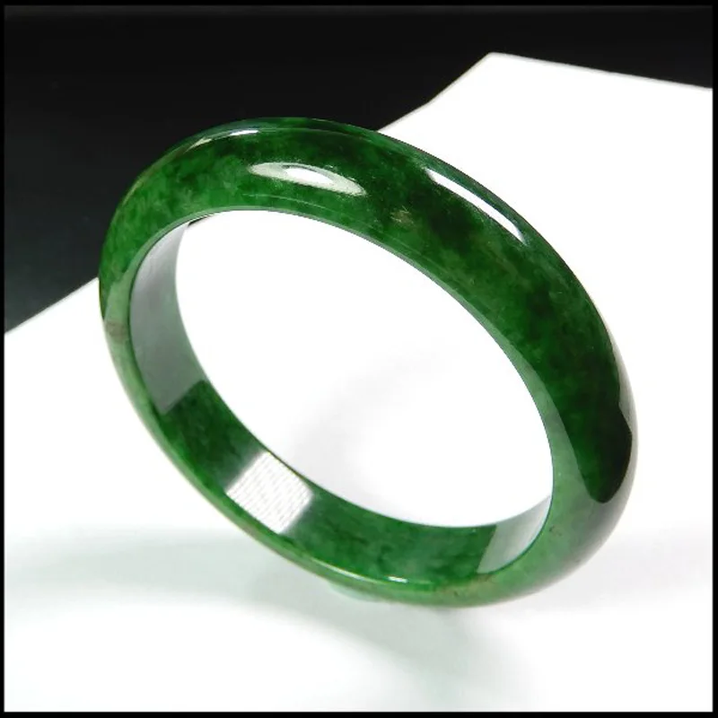 Emerald Dark Green Jadeite Jade Bangle Bracelet  56--62 MM Grade A