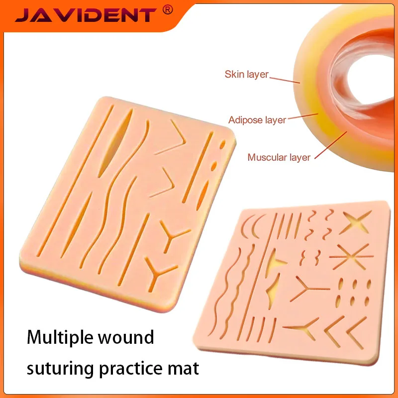 Training Kit Silicone Skin Pad Surgical Wound Practice Simulation Suture Training Kit Traumatic Suture Practice