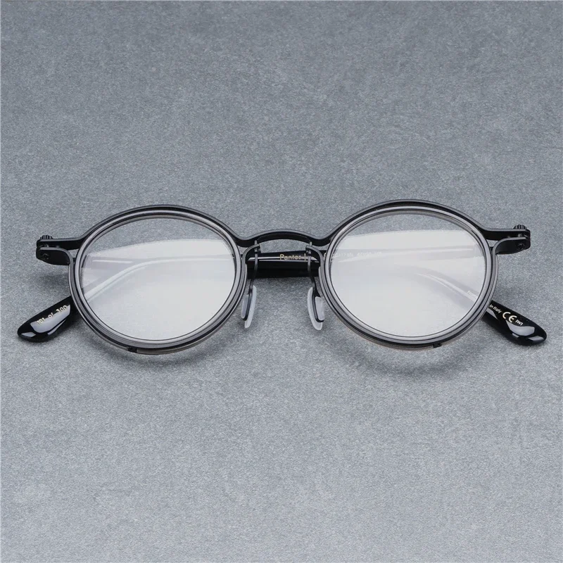 2023 Vintage Fashion Retro Round Alloy Acetate TAVA-T Frame SC017 Myopia Optical Eyeglasses Engraved Logo AAA+ Original Quality