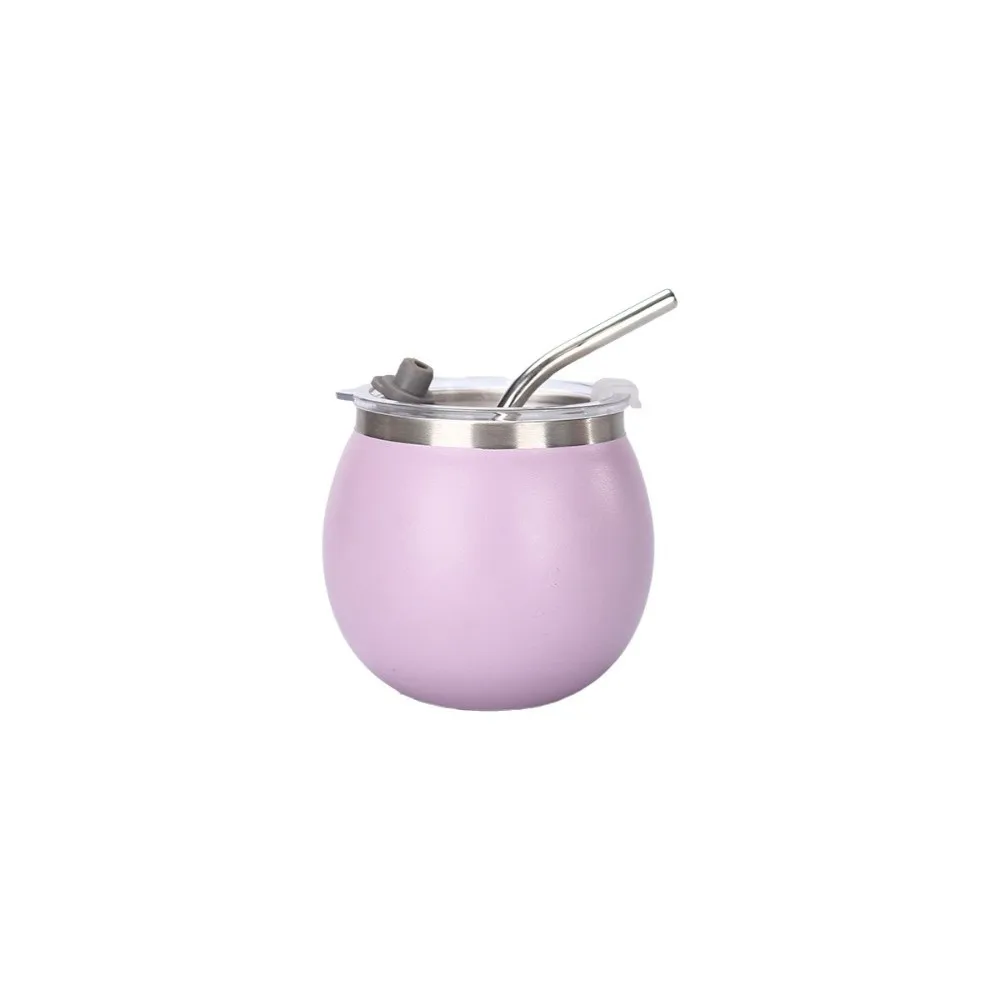 

Tea Mug Double Wall Argentine Yerba Mate Cup 5oz with Straw and Lid Portable Egg Cup Stainless Steel Tumbler Cup School