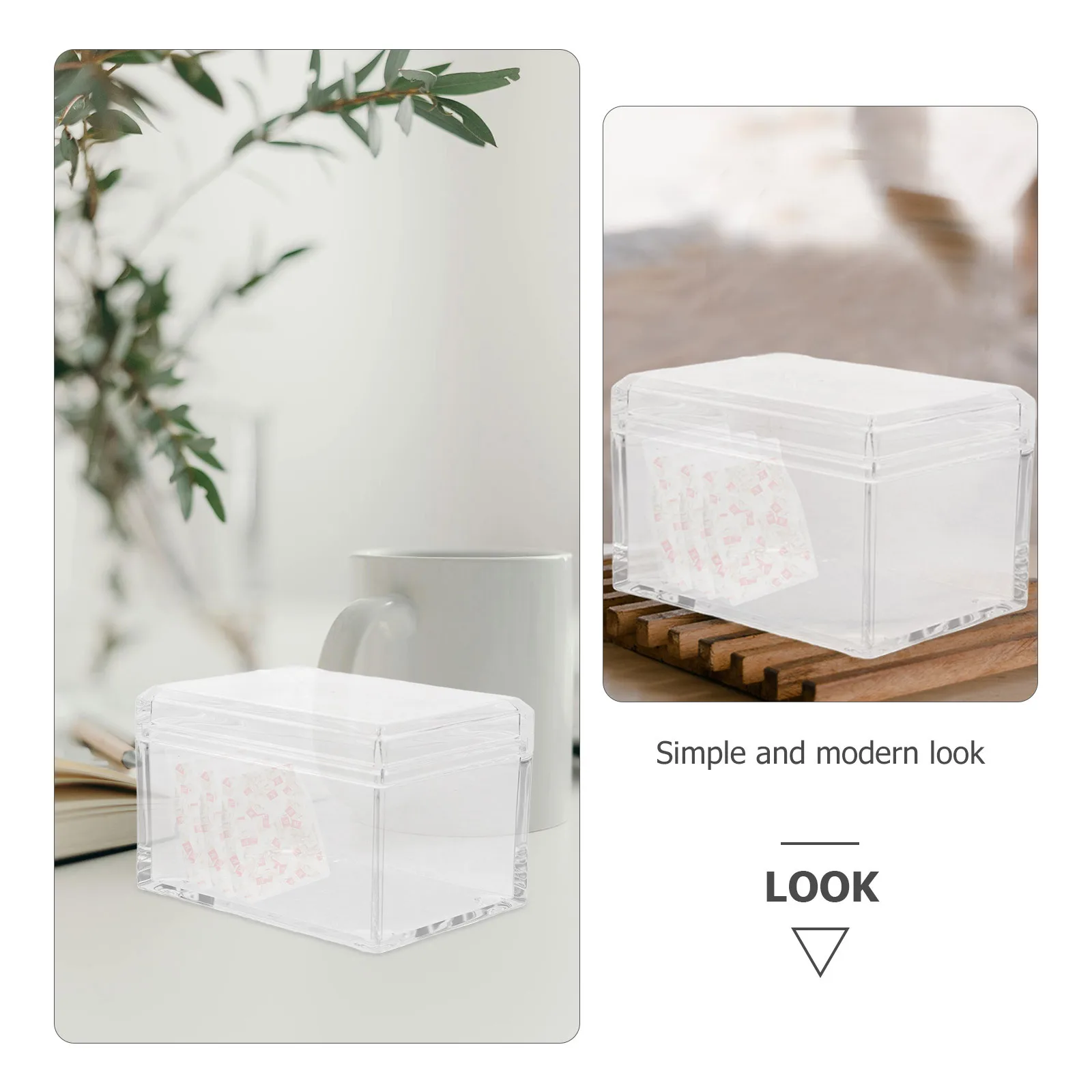 

Tea Bag Organizer Storage Box Acrylic Arc Design Tea Packet Holder Desktop Sugar Bag Organizer Coffee Station