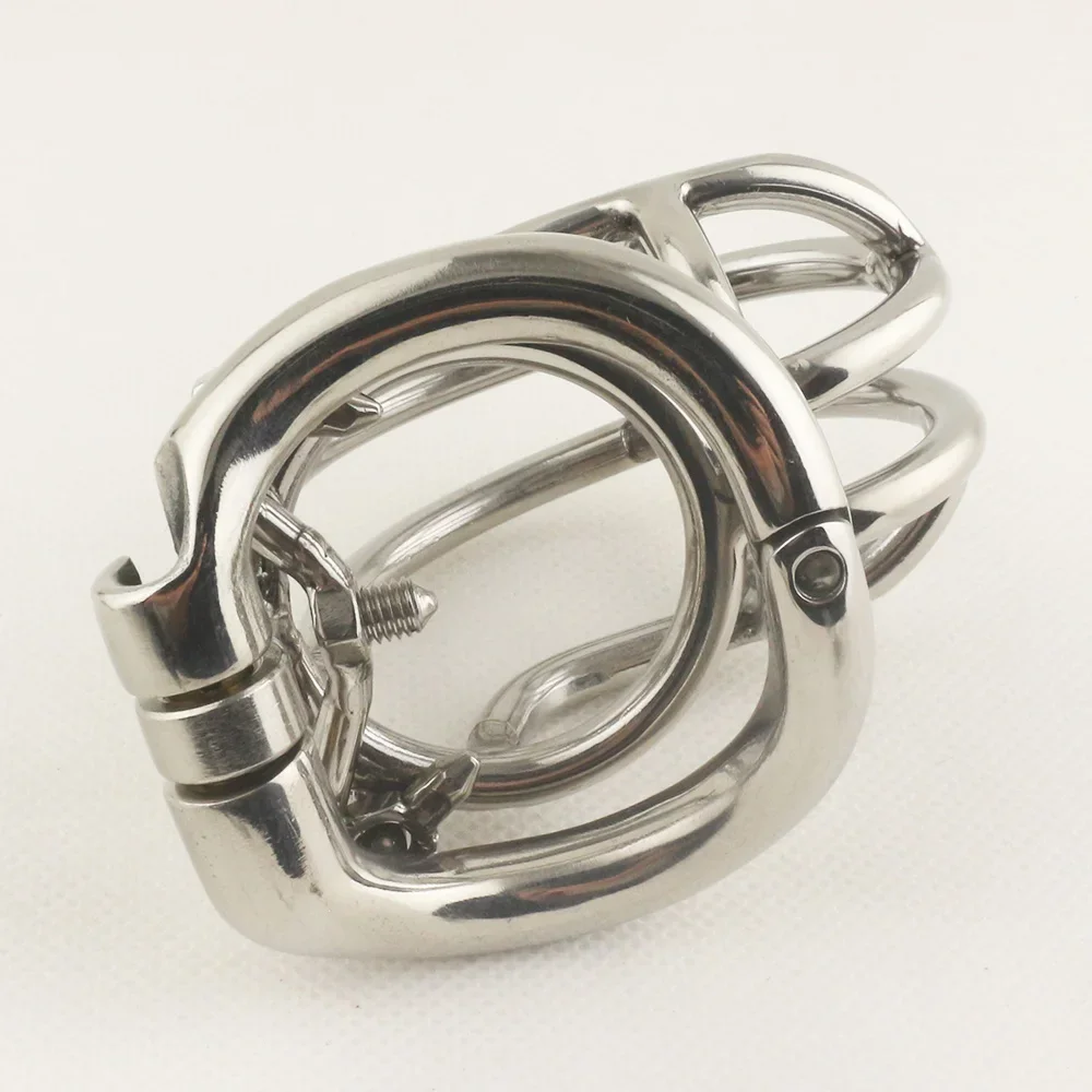 ปลดล็อค Pleasure ชายอุปกรณ์ Chastity 2.16 "สแตนเลส BEND กรงเข็มขัดผู้ใหญ่เกมเพศของเล่นสําหรับผู้ชายแหวน Cock