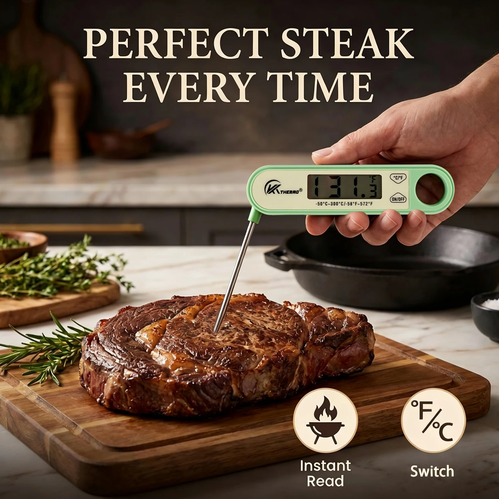 Instant Read Thermometer - Digitale opvouwbare voedselthermometer 180 ° Draaibare