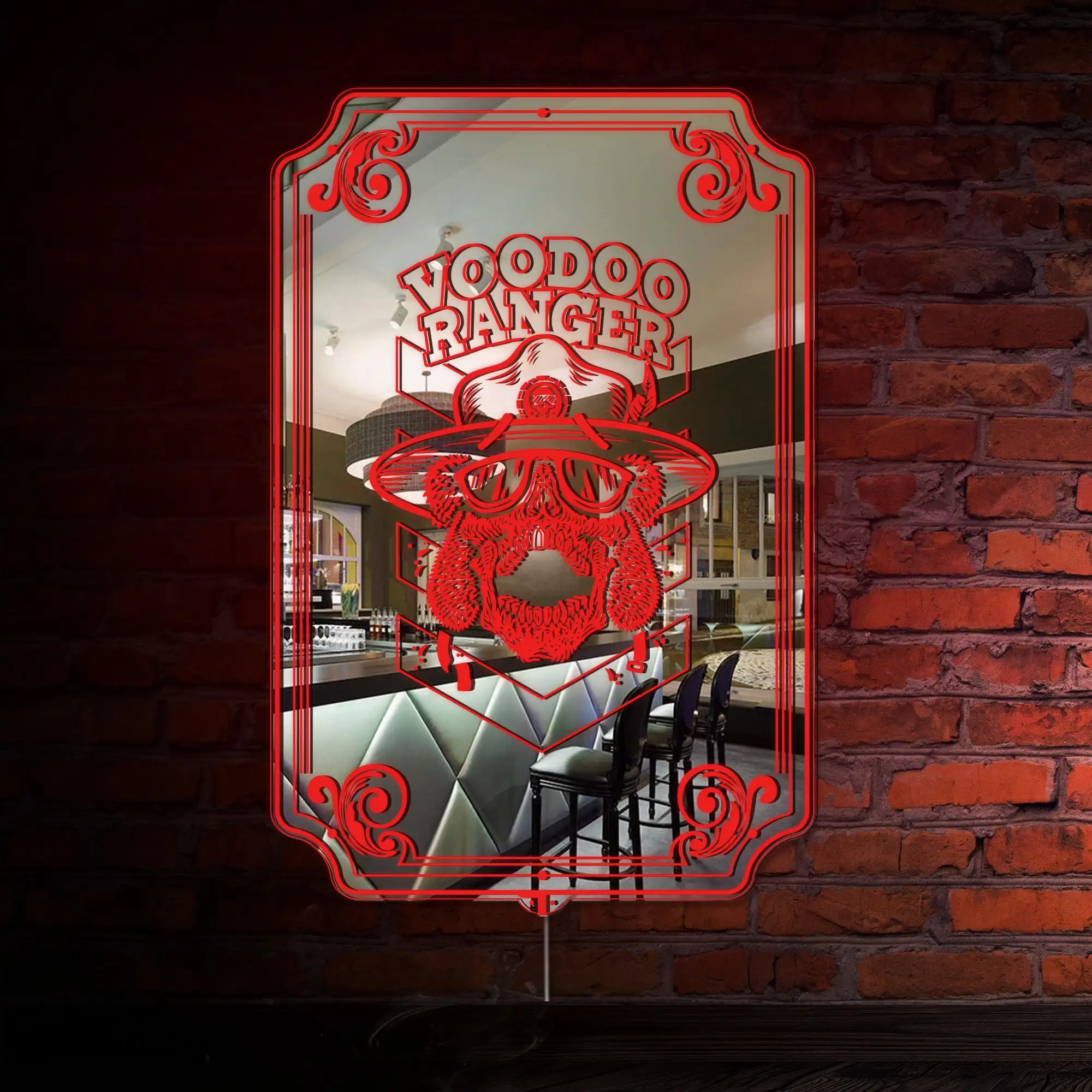 Voodoo Ranger RGB LED Neon Sign with Elegant Mirror Backing