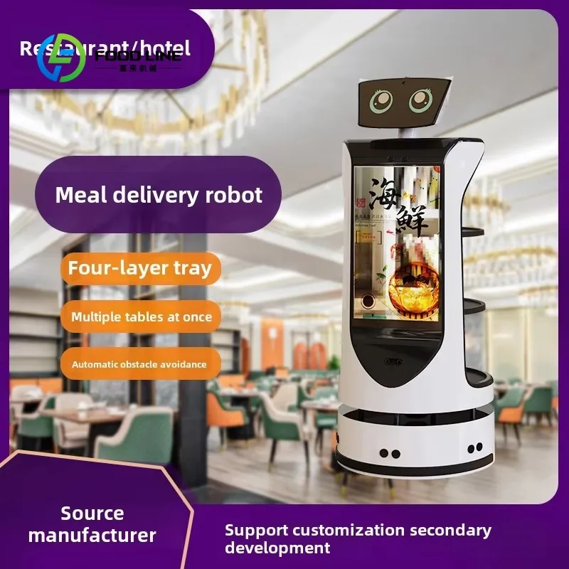 Customized Fully Automatic Intelligent Food Delivery Robot Waiter for Hotels Restaurants Shops and KTV Commercial Use