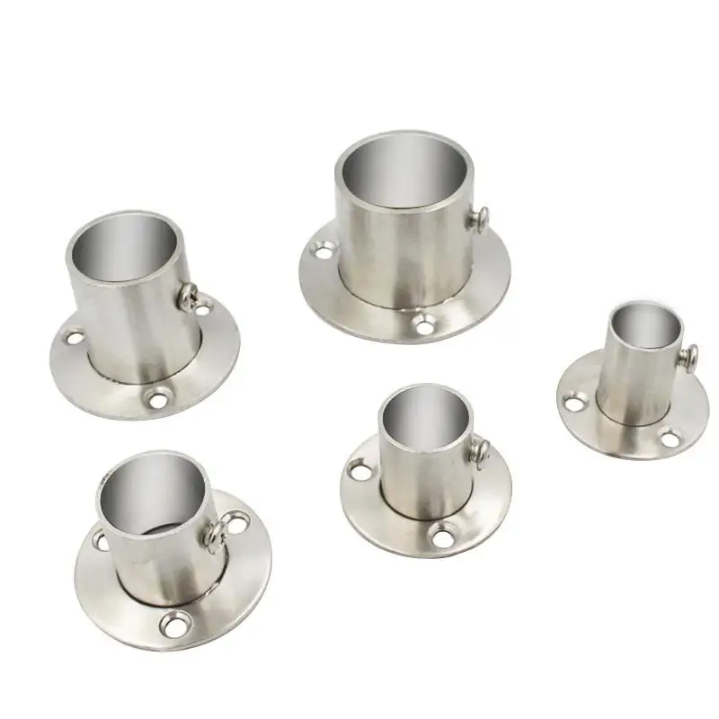 2pcs/Lot 19mm 22mm 25mm 32mm Stainless Steel Flange Seat For Cloth Hanger Wall Base For Conbinet Tube Base Funiture Hardware