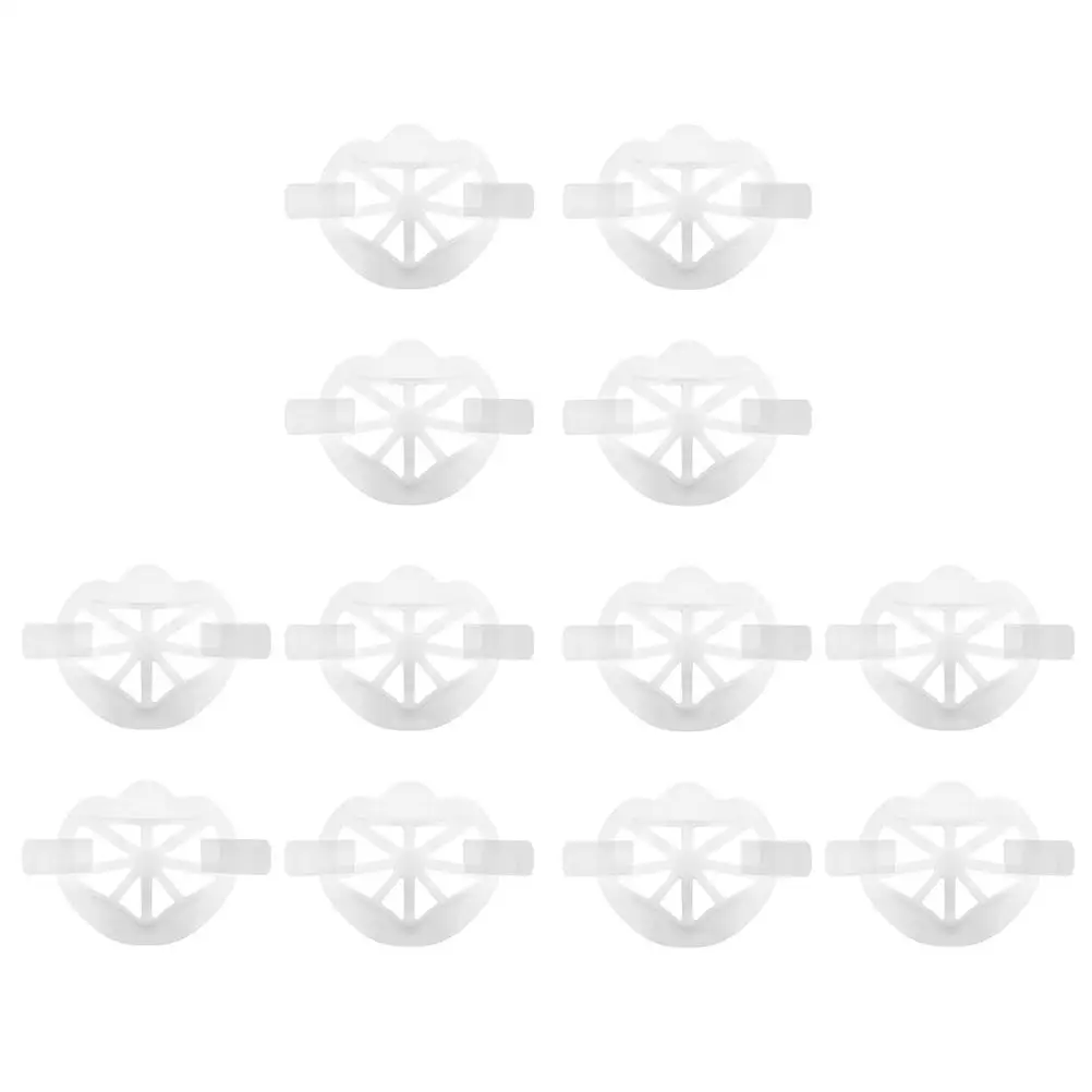 

12pcs 3D Mask Bracket Face Support Anti suffocation Reusable Washable Adjustable Length Inner Frame Comfort Ventilation Outdoor