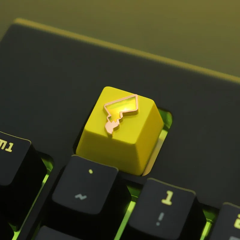 ピカチュウ-lconic-テールキーキャップキーボード装飾パーソナライズされた乱視キーオールメタルゲームコンソール減圧キーボードキャップ
