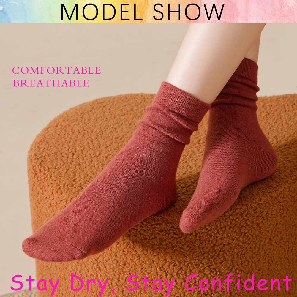 1/3 Paar 100% Merinowolle Crew-Socken für Damen, Ultra Weiche Warme Thermosocken, Nahtlose Zehenpartie, Schwangerschafts- und Erholungssocken, Wintergeschenk – Detail 9