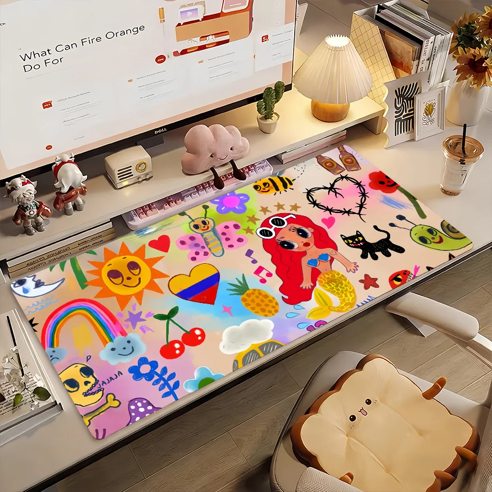 Singer K-Karol G Mouse Pad Non-slip Rubber Gamer Balance Computer Mat Decoracion Deskmat Laptop Office Large