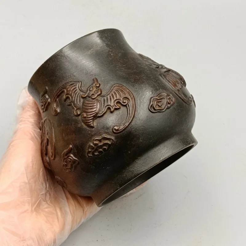 

Antique Pure Copper Xuande Incense Burner Wholesale Five Blessings Incense Burner Copper Stove Indoor Home Office Decoration Gif