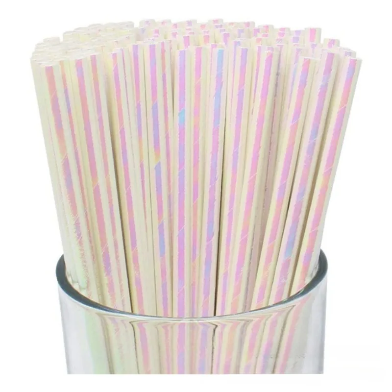 25/50/100PCS Drinking Paper Straws  Cocktail Straws for Birthday Party Suppliesr Wedding Party Gift  Drinks Fruit Juice Beer