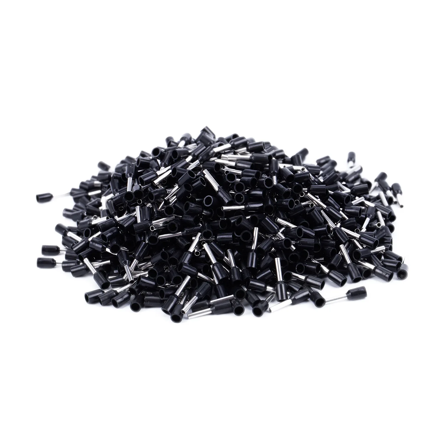 ABJS 1000x Crimp Terminal Pre Insulated Ferrule E1008 18AWG 1.0mm2 Silver Black