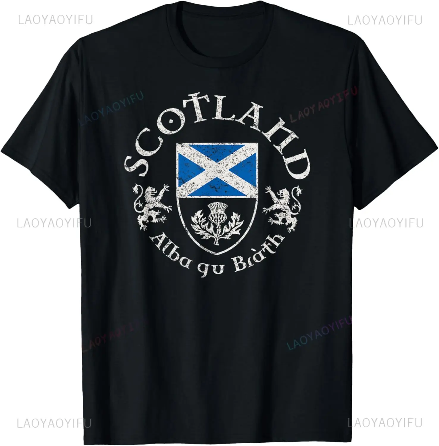 Vintage SCOTLAND Alba Gu Bràth Graphic T-Shirt Casual Fashion Loose Harajuku Man Streetwear Short Sleeve Summer Women T Shirt view 3