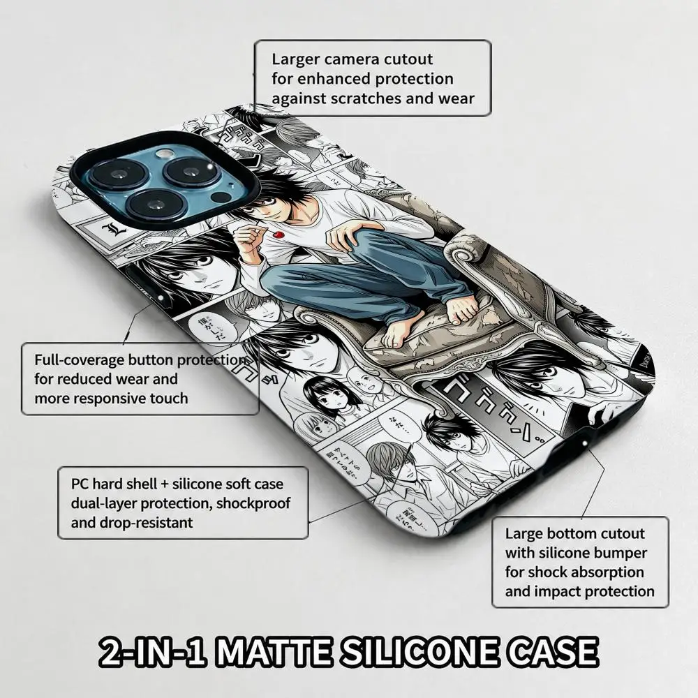 Anime Manga Death-note Ryuk Film Phone Case For For iPhone 16 15 14 13 12 11 Pro Max XR 8 7 Plus 13 12 Mini Soft  2 in 1 Cover view 5
